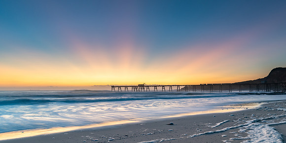 Sunrise Seascape and Sea Foam