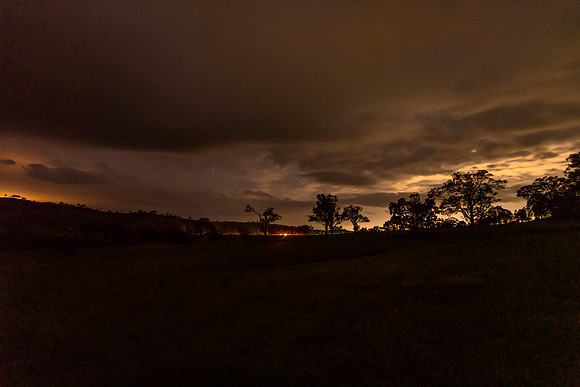 Rural Countryside Stars and Clouds