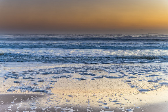 Sunrise Seascape and Sea Foam