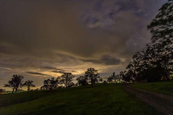 Rural Countryside Stars and Clouds
