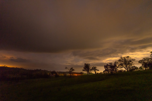 Rural Countryside Stars and Clouds