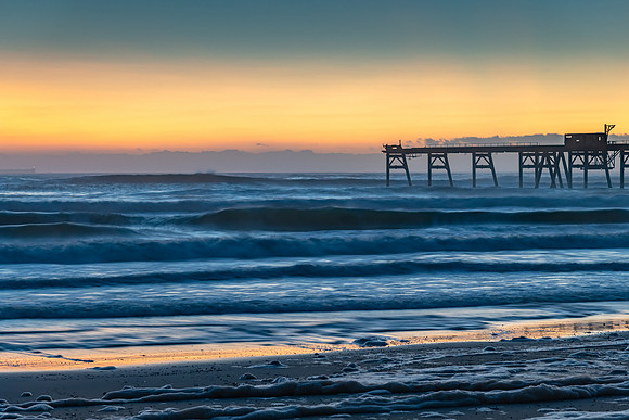 Sunrise Seascape and Sea Foam