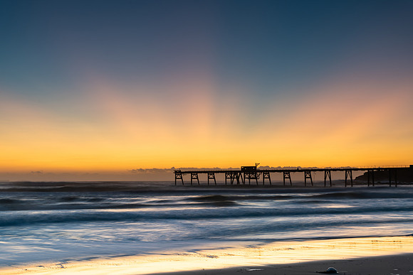 Sunrise Seascape and Sea Foam