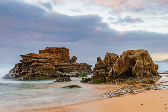 Rocks and waves - sunrise seascape at Bermagui