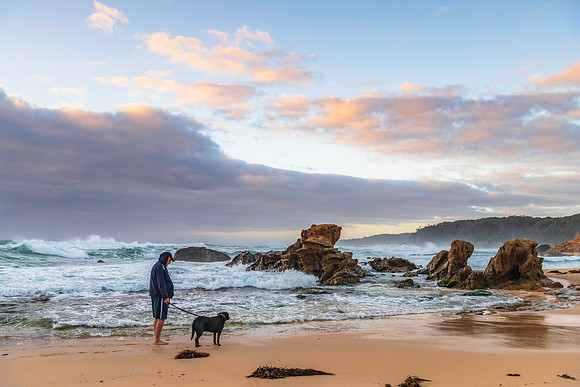 Rocks and waves - sunrise seascape at Bermagui