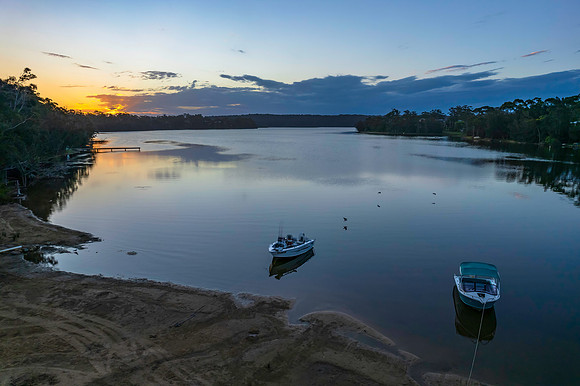 Sunset over the lake