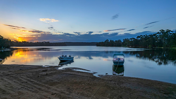 Sunset over the lake