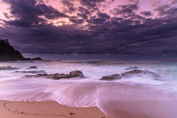 Clouds and Surf - Sunrise at Malua Bay