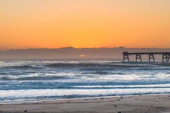 Sunrise Seascape and Sea Foam