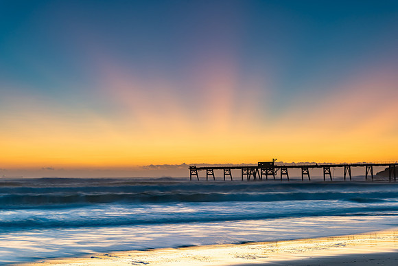 Sunrise Seascape and Sea Foam