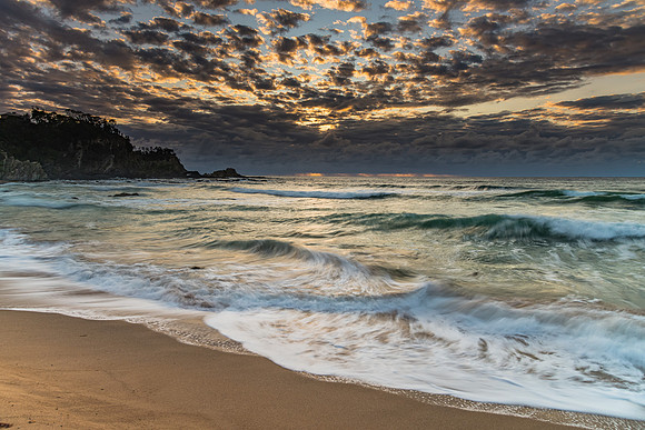 Clouds and Surf - Sunrise at Malua Bay