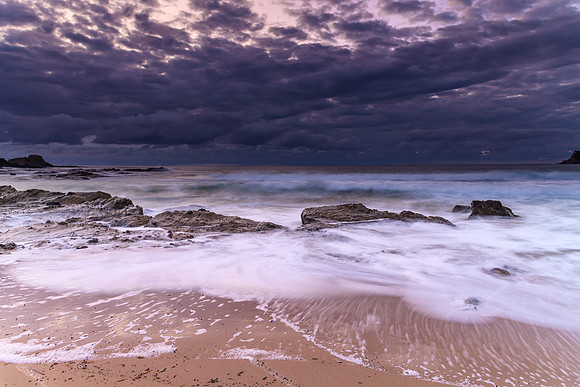 Clouds and Surf - Sunrise at Malua Bay