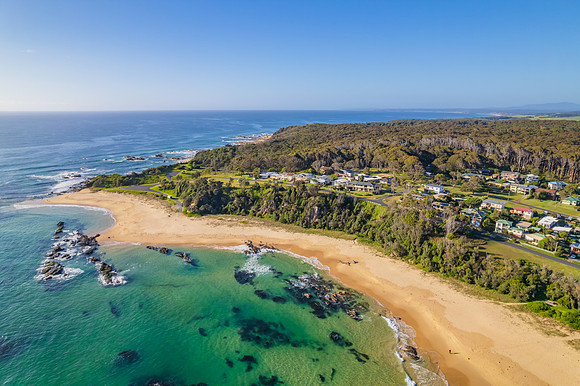 Rocks and the sea at Mystery Bay beach