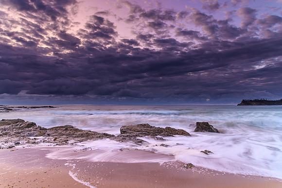 Clouds and Surf - Sunrise at Malua Bay