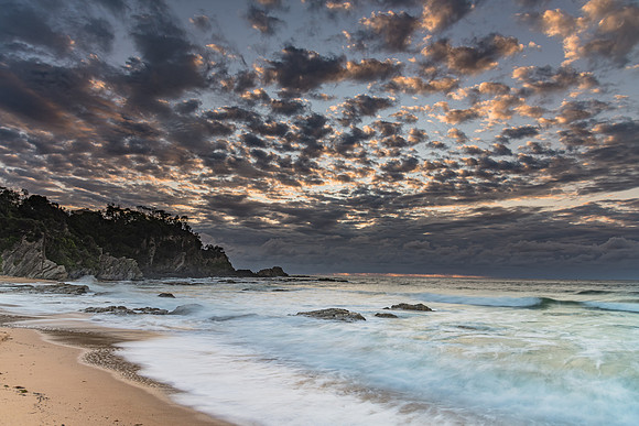 Clouds and Surf - Sunrise at Malua Bay