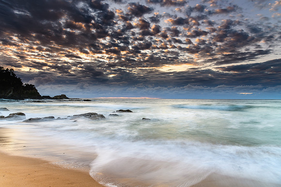 Clouds and Surf - Sunrise at Malua Bay