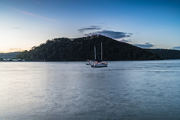 Sunrise over the Bay with Boats