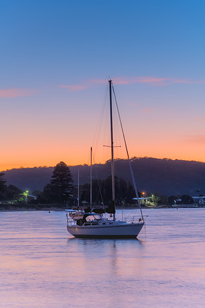 Sunrise over the Bay with Boats