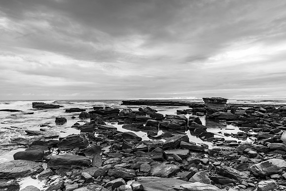 Rocky Seacape in Black and White