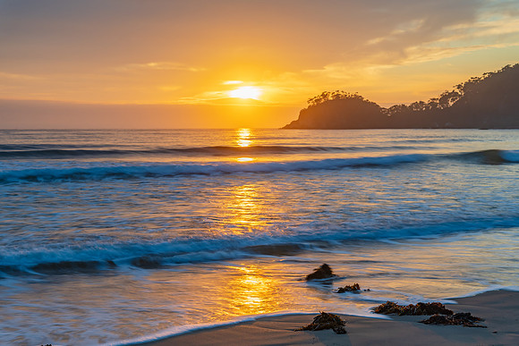 South Coast Sunrise Seascape and light high cloud