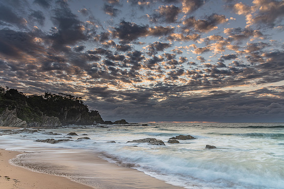 Clouds and Surf - Sunrise at Malua Bay