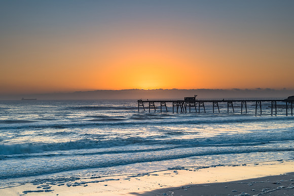 Sunrise Seascape and Sea Foam