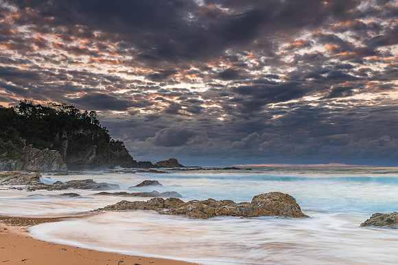 Clouds and Surf - Sunrise at Malua Bay