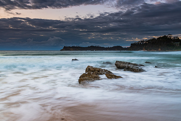 Clouds and Surf - Sunrise at Malua Bay