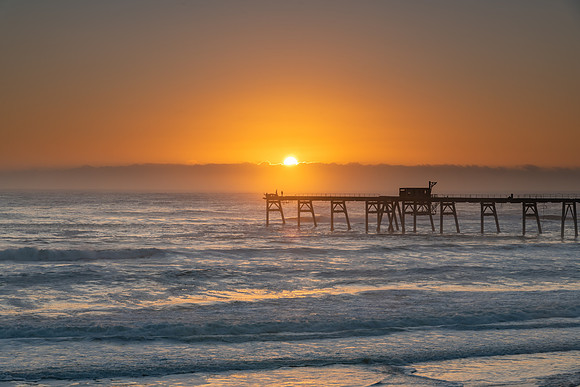 Sunrise Seascape and Sea Foam
