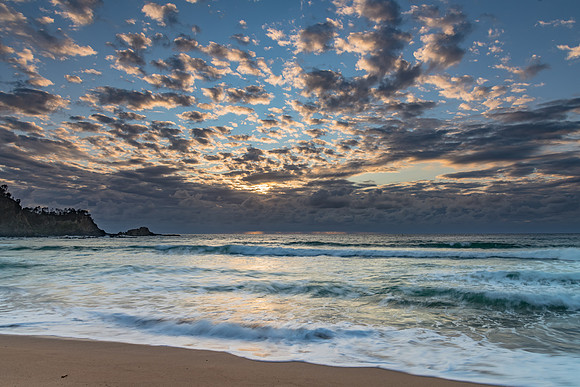 Clouds and Surf - Sunrise at Malua Bay