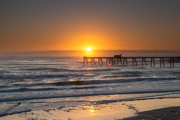 Sunrise Seascape and Sea Foam