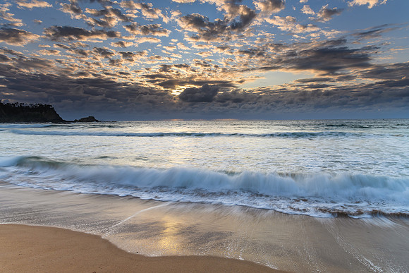 Clouds and Surf - Sunrise at Malua Bay