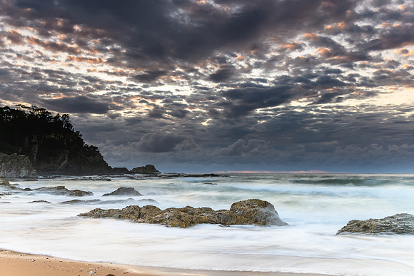 Clouds and Surf - Sunrise at Malua Bay