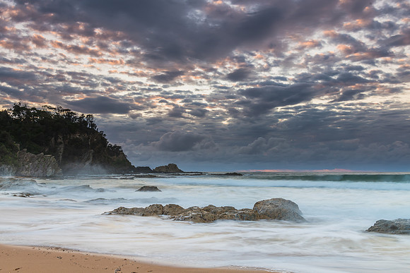 Clouds and Surf - Sunrise at Malua Bay