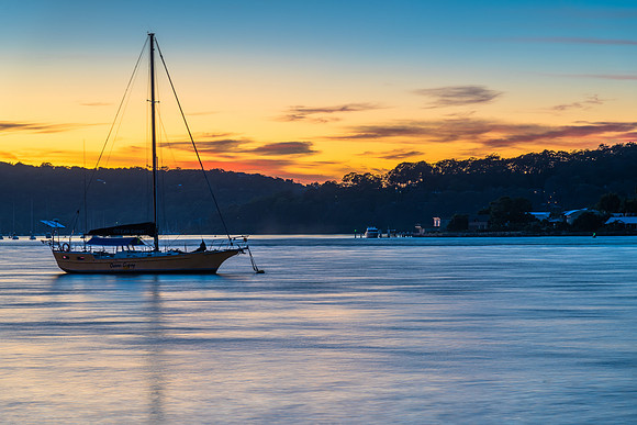 Sunrise over the Bay with Boats