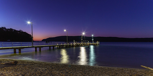 Dawn Panorama Waterscape with Wharf