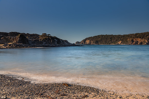 Winter at the bay - a seascape with rock formations