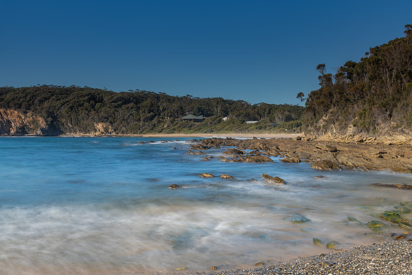 Winter at the bay - a seascape with rock formations