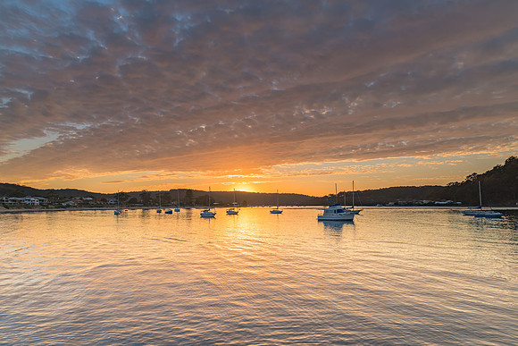 High Cloud Sunrise over the Bay