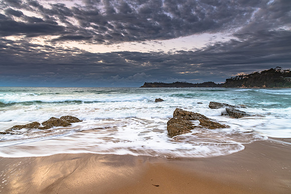 Clouds and Surf - Sunrise at Malua Bay
