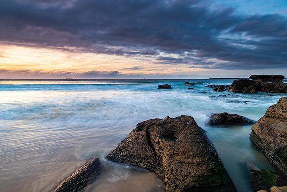 Sunrise Seascape with Rocks