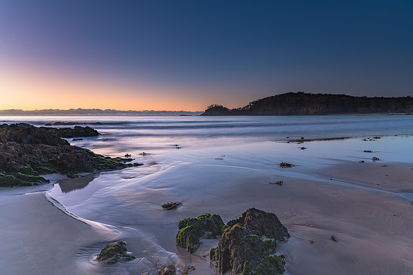 Winter's Sunrise at Surf Beach with Craggy Rocks