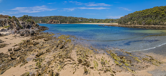 Daytime Aerial Seascape Panorama and Rock Formations