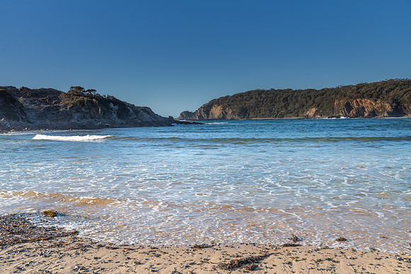 Winter at the bay - a seascape with rock formations