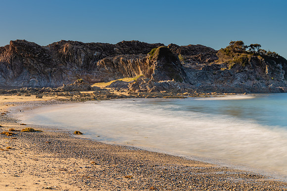 Winter at the bay - a seascape with rock formations
