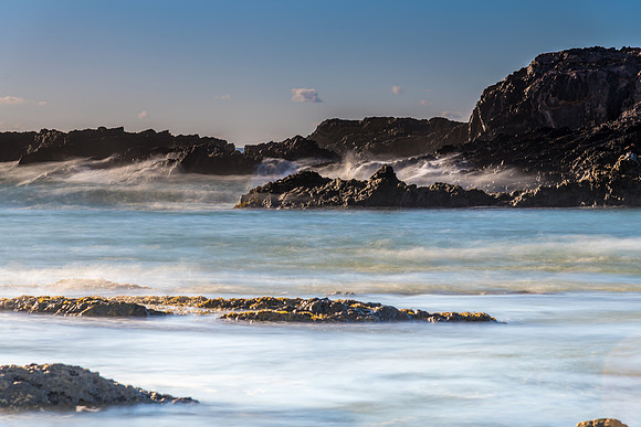 Winter at the bay - a seascape with rock formations