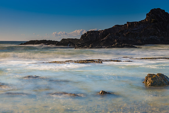 Winter at the bay - a seascape with rock formations