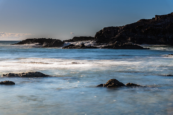 Winter at the bay - a seascape with rock formations