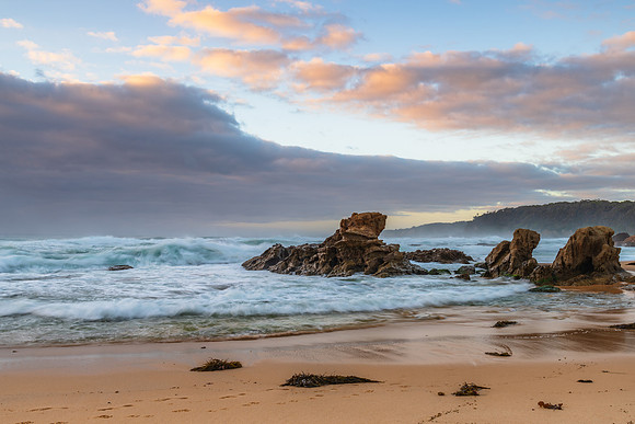 Rocks and waves - sunrise seascape at Bermagui