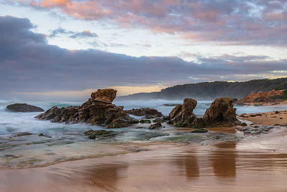 Rocks and waves - sunrise seascape at Bermagui